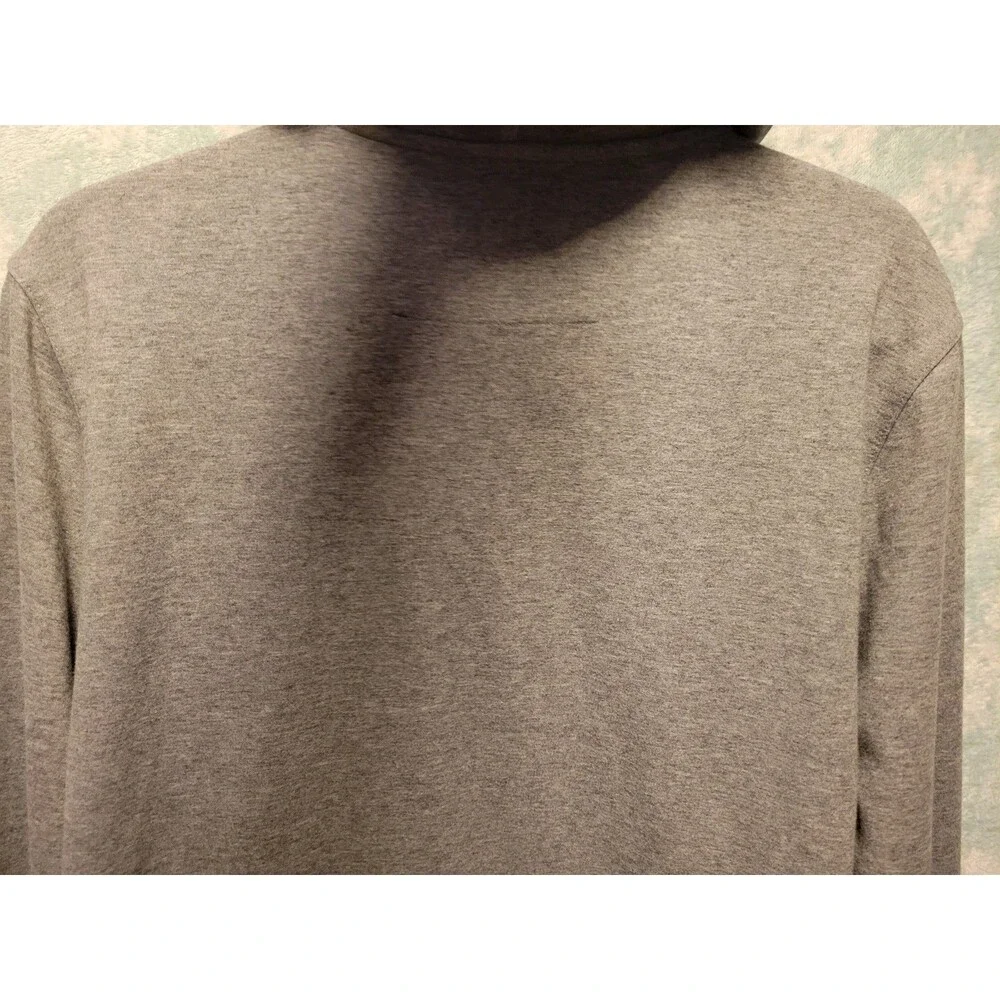 Banana Republic Lg Athletic Moisture Wicking Pullover Hoodie Gray 1/4 Zip Preppy